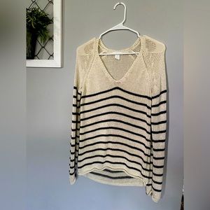 Woven striped sweater